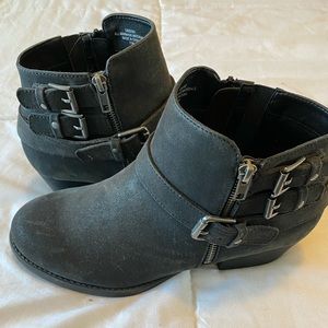 Torrid Black Faux Zipper Ankle Booties